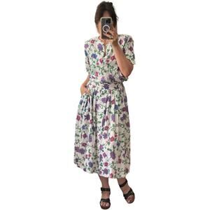 Vintage 80’s Karen Scott Floral Summer Cotton Skirt Set